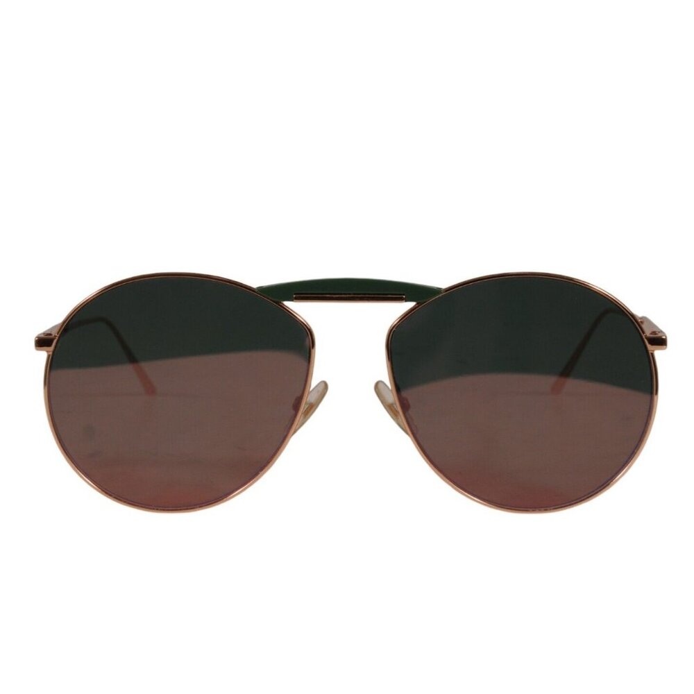 Gentle Monster Fendi Gentle Fendi No. 2 Gold Copper Sunglasses Gold Green Round